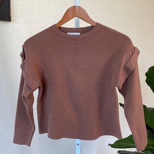 Zara girls soft comfy ruffle sleeve sweater